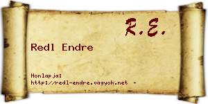 Redl Endre névjegykártya